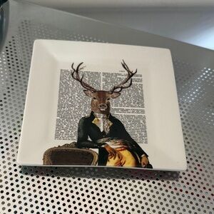 Artistic Deer Design Square Plate